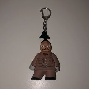 Beetlejuice shrunken head guy keychain.